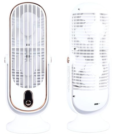 AKLOSIPY Ventilatore a Torre da Tavolo - Ventilatore a Torre Portatile con Motore Brushless USB Portatile a 5 Marce per Casa Auto - Ultra Silenzioso e - Ideale per Ufficio, Camera da Letto, Uso