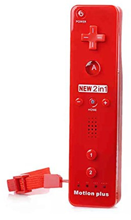 Straße Game Télécommande Wiimote plus (Motion plus inclus) pour Nintendo Wii et Wii U - Rouge