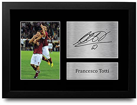 HWC Trading Francesco Totti A4 Incorniciato Firmato Regalo Visualizzazione Delle Foto Print Immagine Autografo Stampato Per Roma Tifosi Di Calcio
