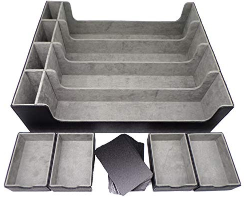 docsmagic.de Premium 4-Row Trading Card Storage Box Black + Trays & Divider - MTG PKM YGO - Sammelkarten Aufbewahrungsbox Schwarz