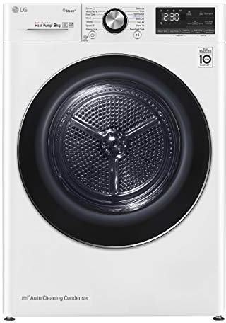 Sécheuse intelligente à chargement frontal LG RC90V9AV2W 9 kg, autoportante, classe A+++ -10 %, intelligence artificielle, hublot en verre trempé, 60 x 69 x 85 cm - Blanc