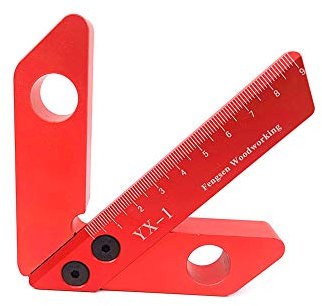 Center Finder,Line Gauge,Woodworking Aluminum Alloy Center Scribe Square Center Scribe Measuring Tool,45/90 Degree Right Angle Line Gauge Carpenter Ruler,Spindle Lathe Metal Turning Tool (S)