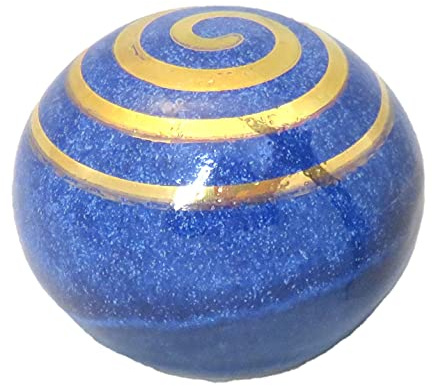 Schwimmkugel nachtblau-gold, Schwimmstein für den Gartenteich