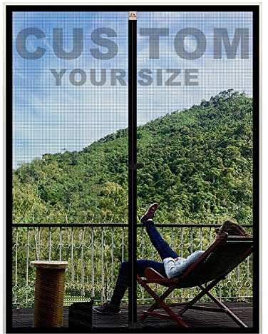 Yotache Custom Size Fly Screen Door, Black/White/Grey Polyester Mesh | Custom Sizes, Reinforced Anti-Tearing Polyester, High-Transparency, Hands-Free, Pet & Kid Friendly, Keeps Mosquitoes Out