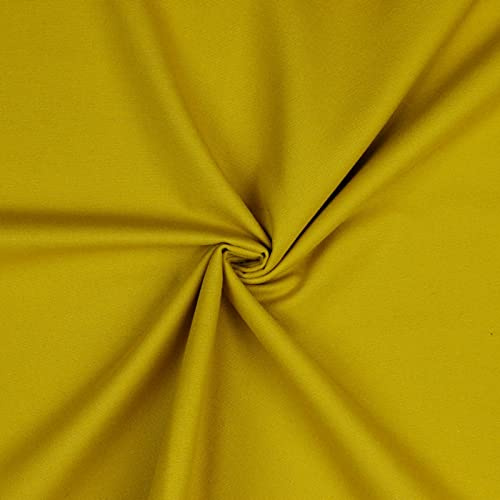 Hans-Textil-Shop Stoff Meterware Uni Flanell Baumwolle - 1 Meter, einfarbig, Baumwollflanell, Flanellstoff, Kleidung, Deko, Bettwäsche, Kissen (Ocker)