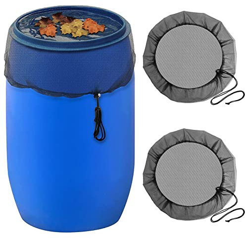 TOPJOWGA 2PCS Copertura per Barile da Pioggia, 95CM Coperture in Rete per Botti di Pioggia, Rete per Serbatoi d'Acqua con Cordicella di Trazione, Regolabile Serbatoio di Protezione per Acqua Piovana
