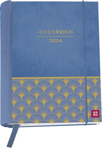 Buchkalender 2024: Ideenreich: Wochenkalender mit 12 veredelten Postkarten (Terminplaner für die Handtasche) mit Leseband, Spiralbindung, Gummiband und Einstecktasche