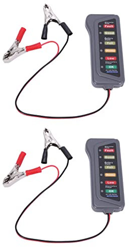 KVSERT 2 x 12 V Autobatterie & Lichtmaschinen-Tester – Test Batteriezustand & Lichtmaschinenladung (LED-Anzeige)