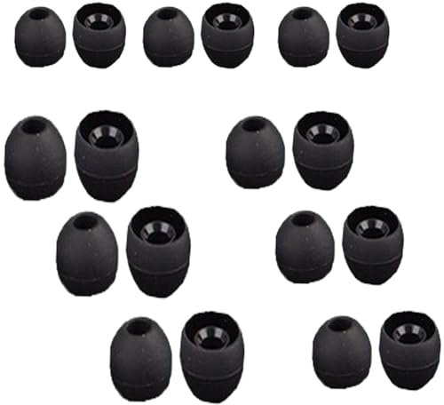 JCKD Schwarzer In-Ear-Silikon-Ersatzkopf, Ohrkappe, Ohrstöpsel, groß, mittel, klein (das Innenloch von 3,8–6 mm Ohrhörern ist verfügbar) S/M/L, geeignet für die meisten Ohrhörer und Bluetooth-Ohrhörer