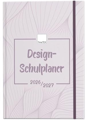 TimeTEX Design-Schulplaner A4-Plus Malve - Schuljahr 2026-2027 - Lehrerkalender - Lehrertimer - 10491