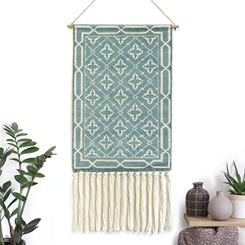 BMIDRUT Arazzo da appendere alla parete in macramè, stile bohémien, decorazione artistica per la casa, per appartamenti, dormitori, porte, 50 x 85 cm (C9)