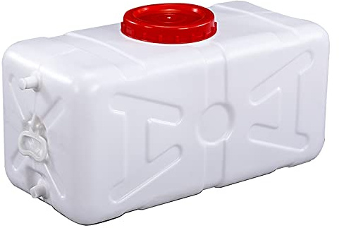 BNALU Water jerry can Plastic Water Container Drum 25L/30L/45L/75L/110L/155L/200L，Camping Square Barrel Plastic Bucket，Large White Food-grade Water Storage Container With Lid And Handle(Size:110L)