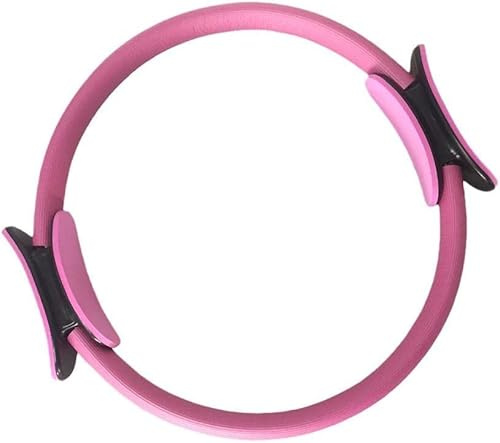 Anello Pilates, Fitness Magic Circle per l'allenamento fitness, Pilates Ring Cerchio per esercizi con doppio manico, per l'esercizio di fitness al coperto Yoga per l'allenamento dimagrante (Rosa)
