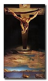 GJRYHXT Berühmte Wandkunst Bild von Salvador Dali: Christus des Heiligen Johannes vom Kreuz. Kunstgemälde Druck auf Leinwand. Deko-Poster für Wohnzimmer 60x110cm nur Leinwand