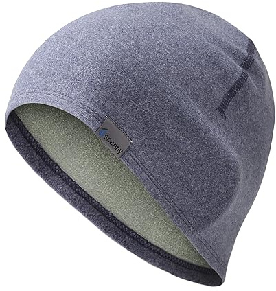Oscenny löparmössa superlätt mjuk mindre än 1 mm tjock mössa mössa termisk fleece för löpning jogging skidåkning cykling skalle klättring motorcykel sportkeps för män och kvinnor höst vinter,