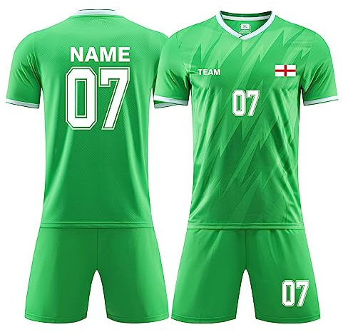 LAIFU Personalisierte Fussball Trikot Kinder Jungen Trikot mit Namen Fußball Trikot Kinder mit Namen