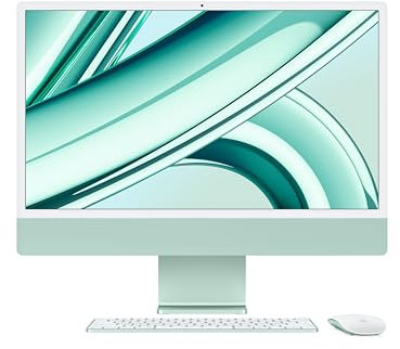 Apple 2023 iMac all-in-one desktop computer with M3 chip: 8-core CPU, 10-core GPU, 24-inch 4.5K Retina display, 8GB unified memory, 256GB SSD storage, matching accessories. Works with iPhone; Green
