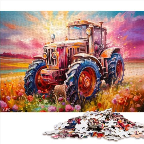 Puzzles für Erwachsene, Kinderpuzzles, 1000 Teile, Bauernhof-Traktor, Holzpuzzles für Erwachsene, einzigartige Geburtstags, 1000 Stück (50 x 75 cm)