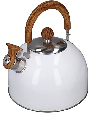 knitting machine Bouilloire Sifflante Blanche d'une Capacité De 2,5 L, Chauffage Rapide, en Acier Inoxydable 304, Poignée Ergonomique pour Un Usage Domestique