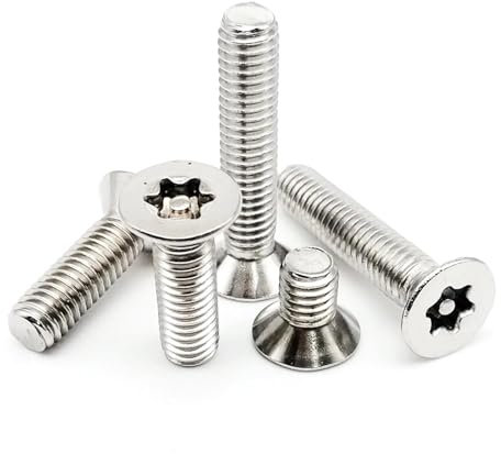 Aqxyhjk M3 304 Edelstahl Torx Flach Senkkopf Mit Spalte Pin Manipulationssichere Sicherheit Bolzen Schraube(8mm)