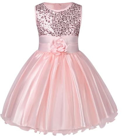 Aomig barn flickor klänning festlig ärmlös blomma tyll tyllklänning tutu prinsessa balklänning bröllop festbankett dop födelsedag semester