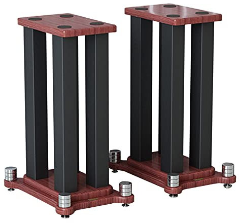 Hifi Rack Hochleistungs-Lautsprecher Steht Ein Paar, Universelle Große Langlebige Metall-Surround-Lautsprecher mit Rutschfester Unterlage und Sockel, für Heimkino-Studiobühne(Teak color,80cm (31 1/2in