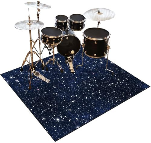 Schlagzeugteppich Schlagzeug Teppich Schallschutz Teppich rutschfest Schalldicht Drum Teppich Trommelteppich Trommel Teppich Trommelzubehör für elektrische Trommeln, Jazz-Schlagzeug-Set 200 x 160 cm
