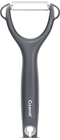 Culinare Pelador De Seguridad Dentado, Gris, Plástico/acero Inoxidable, En Forma De Y Para Máximo Control Y Comodidad, Pelador Manual De Tomate/Kiwi