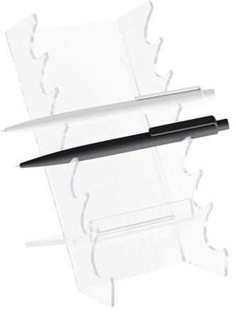 Birtern Supporto per pennelli da trucco in acrilico | Supporto espositore per penne | Organizzatore per pennelli trasparente, contenitore per forniture artistiche per matite per tavolo Booskshelf