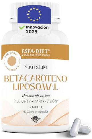 Betacaroteno Liposomal Cápsulas – Bronceador Natural y Acelerador de Bronceado con Vitamina A y E – Suplemento Oral Rico en Antioxidantes para la Piel, Salud Ocular Pastillas Bronceadoras – 60 Caps