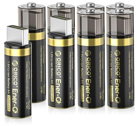 ORICO Ener-G Type A 8 batterie AA ricaricabili agli ioni di litio