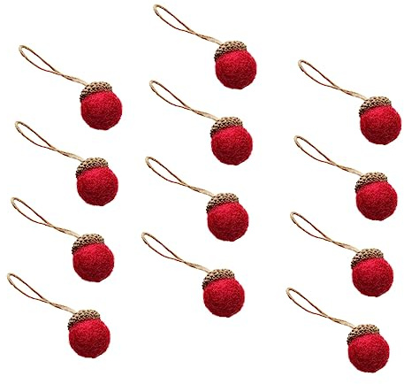 HAMPPLIES 12 Stück Filz Tannenzapfen Anhänger Weihnachtsdeko Zum Aufhängen Weihnachtsbaum Schmuck Für Zuhause Festliche Stimmung