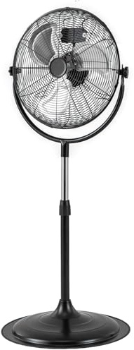 ARLIME 18 High Velocity Pedestal Fan, Industrial Oscillating Standing Fan w/3 Speeds, 360° Tilt & Adjustable Height, Heavy Duty Metal Floor Fan for Commercial, Garage, Workshop, Warehouse (18 Inch)