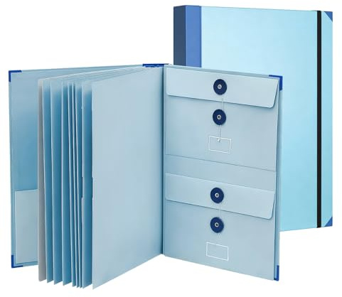 Important Document Organizer,Folders for Documents,Bound Expanding File for Important Papers/Passports/Birth Certificates(Blue)