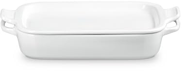 Le Creuset Stoneware Rectangular Dish with Platter Lid, 3 qt., White