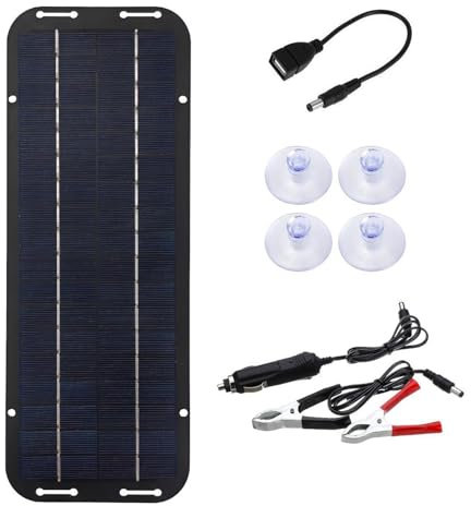 YIUPEDRFG Caricabatterie solare per auto con batteria ricaricata per barche, kit caricabatteria solare da 12 V, caricabatterie solare di mantenimento per camion, Nessun controllore