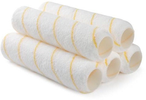 YiBaiBrush Paint Roller Covers, 5 Pack, 9 Inch Microfiber Paint Roller, 3/8 Nap Covers for Paint Roller Frame, Rollers for Painting, Paint Supplies for Painting Walls