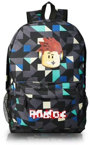 Ainvliya Ro-blx Kinder Rucksack, Cartoon Thema Kinderrucksäcke für von 3-12 Jahren, Einstellbare Wasserdichte Schulrucksack Reisetasche Kindergartenrucksack Druck Rucksack Jugendlichen