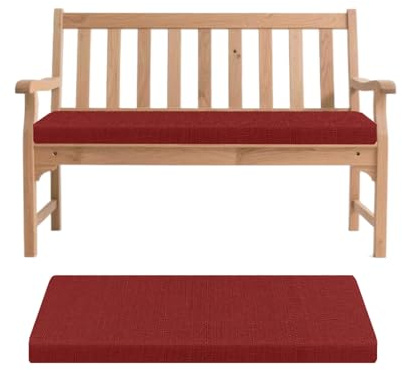 Generisch Bankauflage, Abnehmbarem Sitzkissen Banks, rutschfeste Gartenbank Auflage, Waschbar Sitzauflage Banks für Innen Outdoor Fensterbank Couch ban k Eckbank Auflagen,Wine red,180x40x5cm