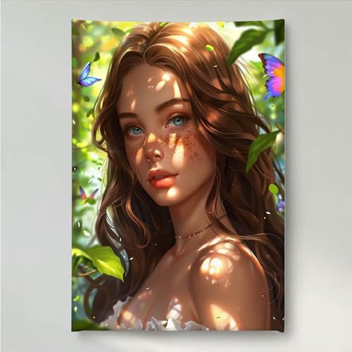 YEYUMEOZ 5D Diamond Painting Mujer, Mariposa Pintura de Diamante Adultos, DIY Cristal Diamante Painting, Kit de Arte de Mosaico, Ideal para Principiantes, Para Decoración De Hogar, Regalo PjY1779 6-8