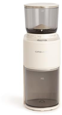CREATE/COFFEE GRINDER STUDIO PRO/Kaffeemühle mit Behälter Cremweiß/Fassungsvermögen bis zu 150g, 38 Mahlstufen, Sicherheitssystem, 200W