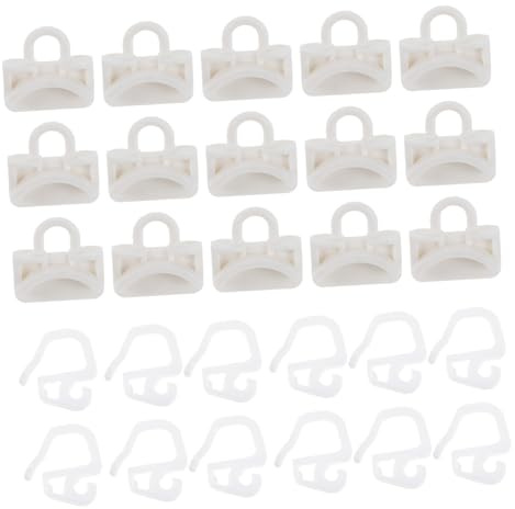 Gadpiparty 25juego Deslizadores para Rieles de Cortina Ganchos para Cortinas de Techo Deslizadores Suaves Accesorios Resistentes para Divisiones de Ventana y Habitaciones Ganchos y Cl