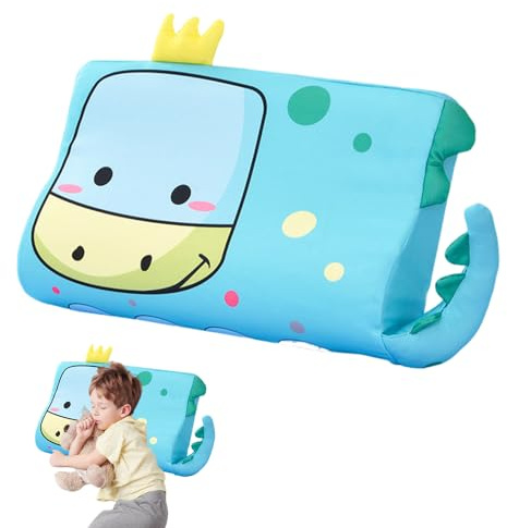 Wxeadu Cuscino Memory Foam Bambini, 45 x 27 cm Cuscino per Bambini 3 Anni, Motivo Leone Cuscinobambini, Ergonomico Cuscinobambino 2 Anni, Cuscinoperbambini con Federa (Dinosauro)