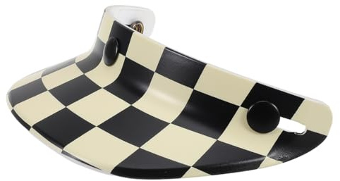 Garneck Visière Solaire pour Casque de Moto à Fixation 3 Boutons Pare-Soleil Amovible Noir et Blanc à Motif Vintage Accessoire Léger Casque Jet et Moto Protection UV Outdoor