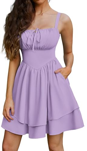 SCARLET DARKNESS Abito da donna vichoriano, elegante, con spalline, lilla chiaro, XXL