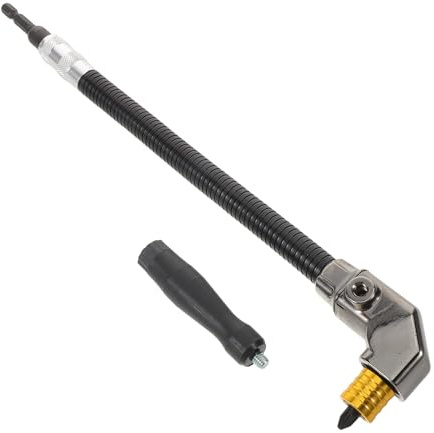 SEWACC Corner Drill Chuck Adapter 90 Degree Right Angle Drill Bit Extension with L Wrench for Woodworking and Home Decoration in Tight Spaces