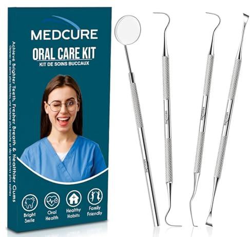 MEDCURE Teeth Cleaning Tools 4pc Set for Men and Women