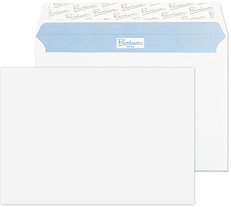Blake Office - Premium Envelopes C5 (162 x 229 mm) - Pack of 50 - Quality 120GSM - FSC Certified - White Peel and Seal Envelopes - Business Envelope - Laser & Printer Compatible (34214)