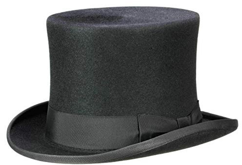 Guerra Top Hat Zylinder 14 cm aus Haarfilz - Schwarz (Black) - 59 cm