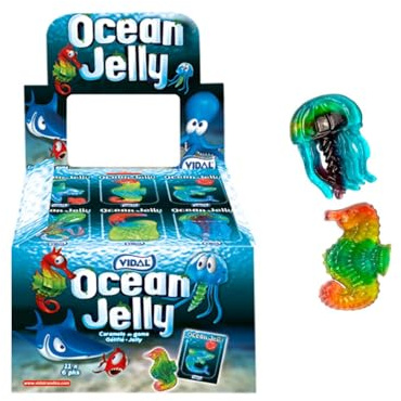 Caramelle Gommose Ocean Jelly Vidal 66pz da 11 g (fragola, limone, arancia,mela)